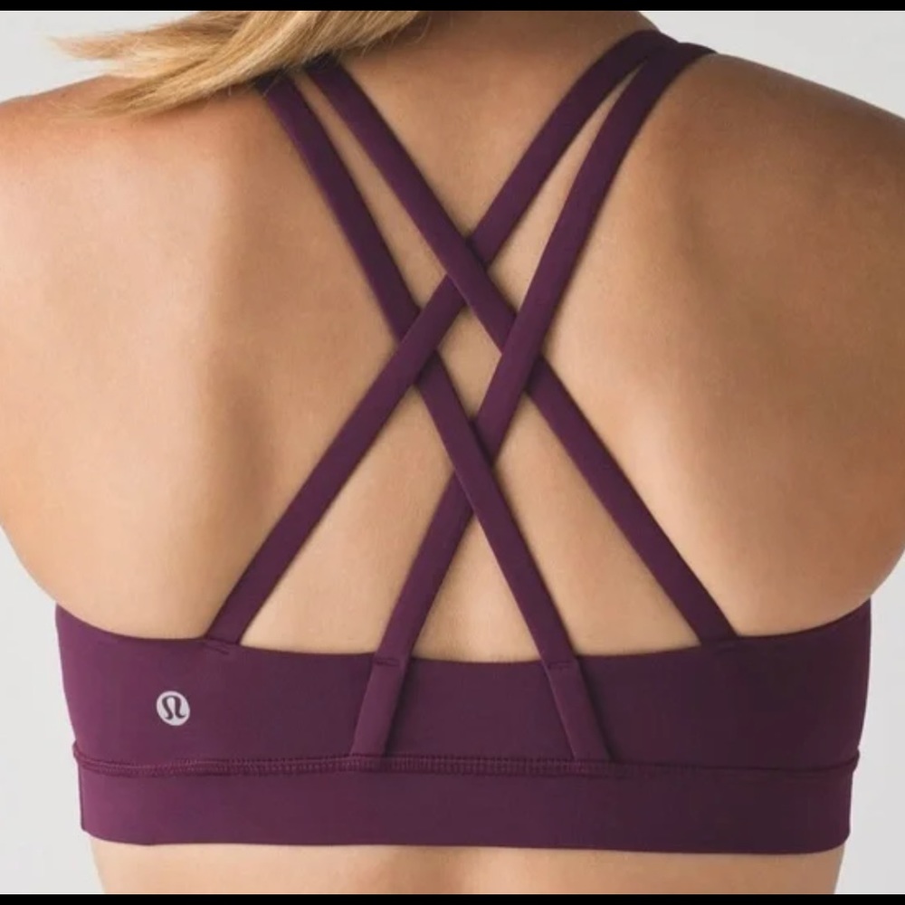LULULEMON ENERGY BRA IN PLUM SIZE 6